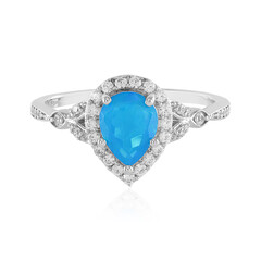 Äthiopischer Blauer Opal-Silberring