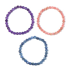 3er Set Edelstein-Armbänder