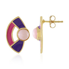 Pinkfarbener Opal-Silberohrringe