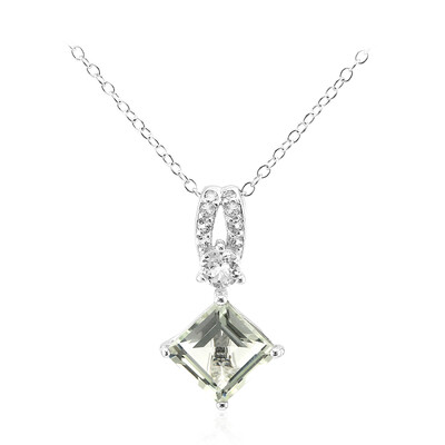 Grüner Amethyst-Silberhalskette