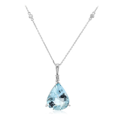 AAA-Brasilianischer Aquamarin-Goldhalskette (AMAYANI)