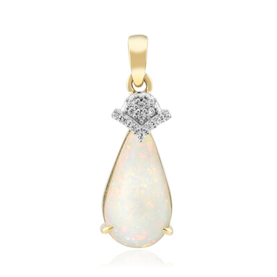 Brasilianischer Weißer Opal-Goldanhänger