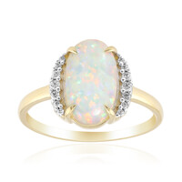 Brasilianischer Weißer Opal-Goldring