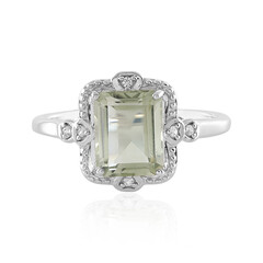 Grüner Amethyst-Silberring