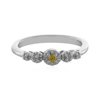 Gelber I2 Diamant-Silberring