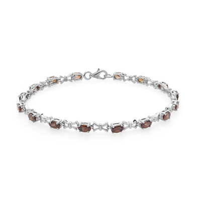 Roter Zirkon-Silberarmband