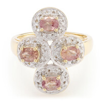 Nicht erhitzter Padparadscha-Saphir-Goldring (AMAYANI)