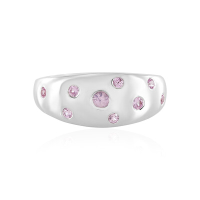 Pinkfarbener Saphir-Silberring