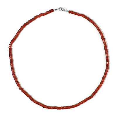 Roter Jaspis-Silberhalskette