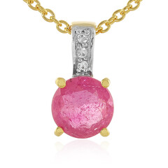 Pinkfarbener Madagaskar-Saphir-Silberhalskette