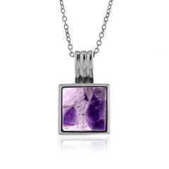 Chevron-Amethyst-Silberhalskette