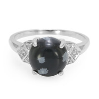 Schneeflocken-Obsidian-Silberring