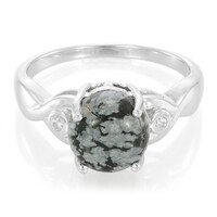 Schneeflocken-Obsidian-Silberring