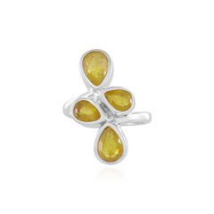 Gelber Madagaskar-Saphir-Silberring