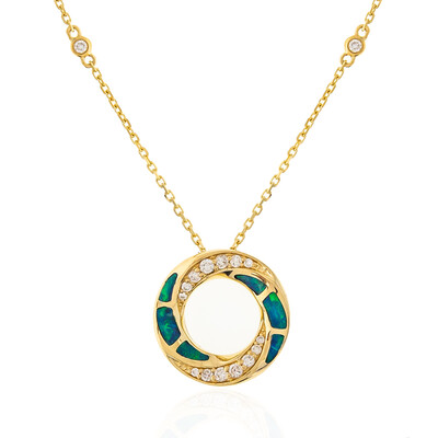 Lightning Ridge-Schwarzer Opal-Goldhalskette (CIRARI)