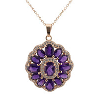 Marokkanischer Amethyst-Silberhalskette