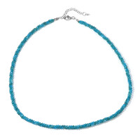Neonblauer Apatit-Silberhalskette