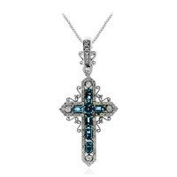 Londonblauer Topas-Silberhalskette (Dallas Prince Designs)