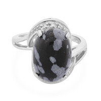 Schneeflocken-Obsidian-Silberring