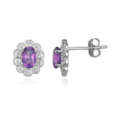 Sambia-Amethyst-Silberohrringe