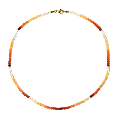 Mexikanischer Feueropal-Silberhalskette (Riya)