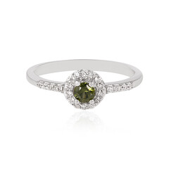 Grüner Ceylon-Zirkon-Silberring