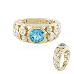 Schweizblauer Topas-Goldring (de Melo)