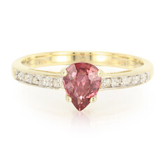 Nicht erhitzter Padparadscha-Saphir-Goldring