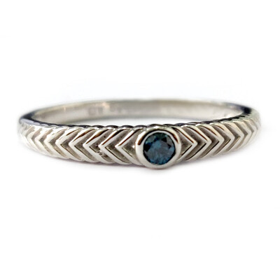 Blauer Diamant-Silberring