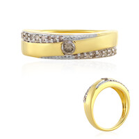 I4 Champagner-Diamant-Silberring