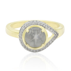 Silberner Stern-Saphir-Goldring