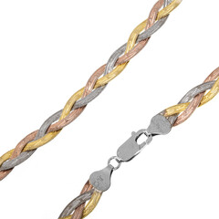Design-Silbercollier - 11,2 g - 42 cm - dreifarbig