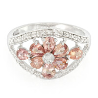 Nicht erhitzter Padparadscha-Saphir-Goldring
