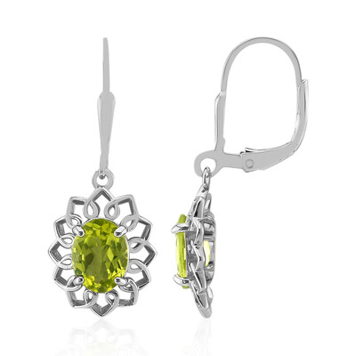 Burmesischer Peridot-Silberohrringe