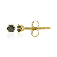 Schwarzer Diamant-Goldohrringe