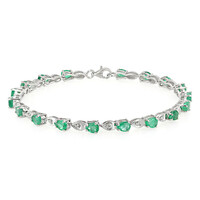 Sambia-Smaragd-Silberarmband