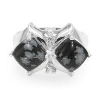 Schneeflocken-Obsidian-Silberring