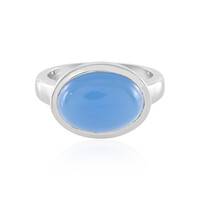 Blauer Chalzedon-Silberring