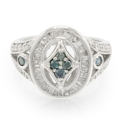 Blauer Diamant-Silberring