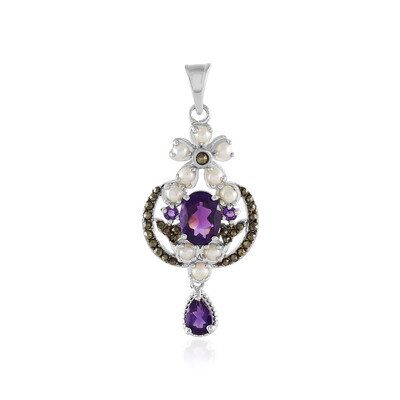 Sambia-Amethyst-Silberanhänger