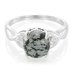 Schneeflocken-Obsidian-Silberring