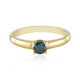 Blauer I2 Brillant-Silberring