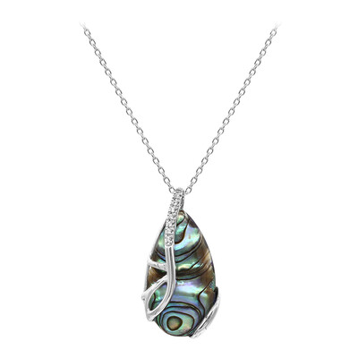 Abalone-Muschel-Silberhalskette (M de Luca)