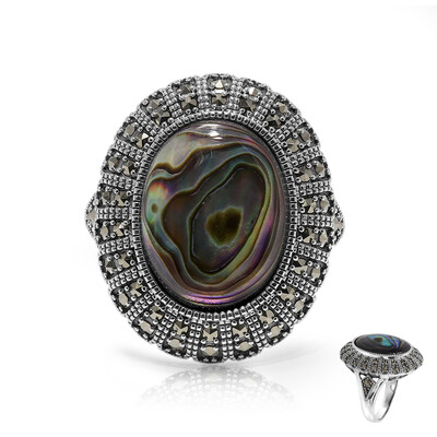 Abalone-Muschel-Silberring
