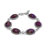 Violetter Kingman Mohave-Türkis-Silberarmband (Art of Nature)
