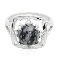 Schneeflocken-Obsidian-Silberring