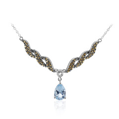 Himmelblauer Topas-Silbercollier
