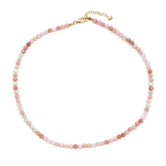 Pinkfarbener Opal-Silberhalskette