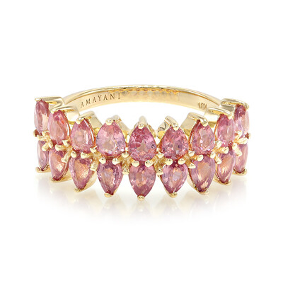 Nicht erhitzter Padparadscha-Saphir-Goldring (AMAYANI)