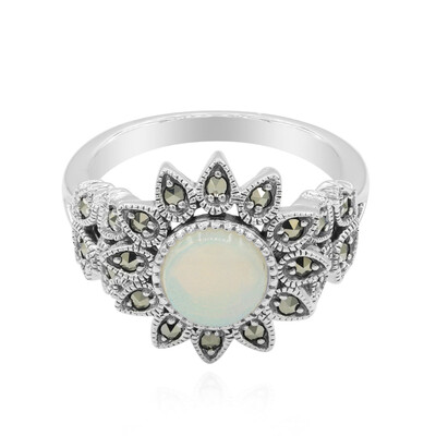 Weißer Opal-Silberring